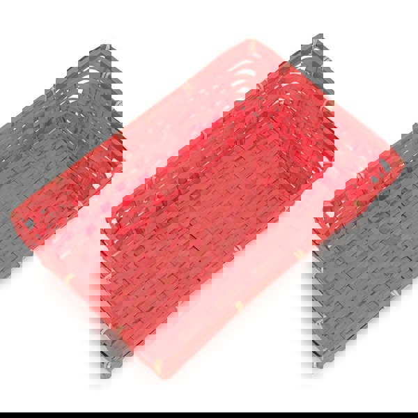 Small Red Painted Bamboo Serving Tray