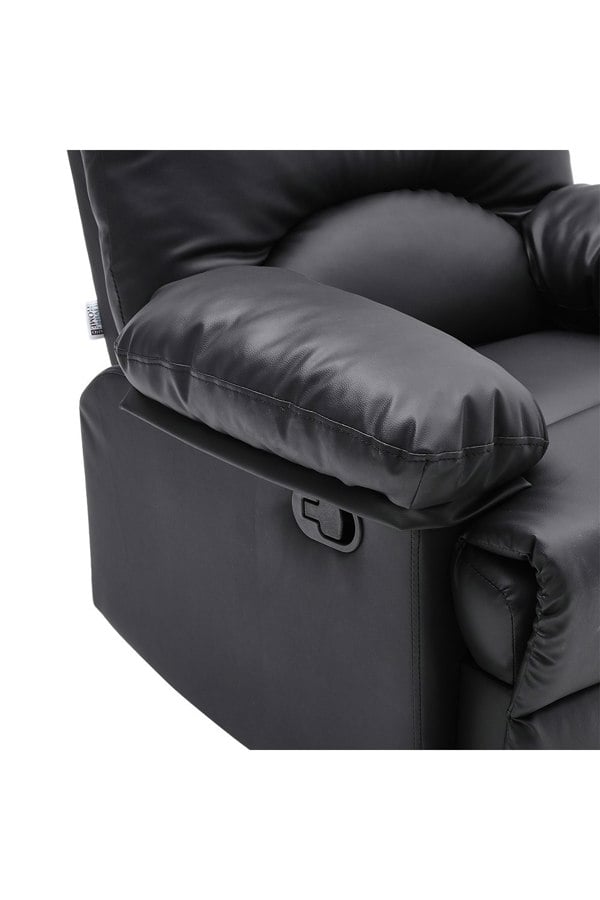 Living and Home Black Manual Faux Leather Recliner Armchair