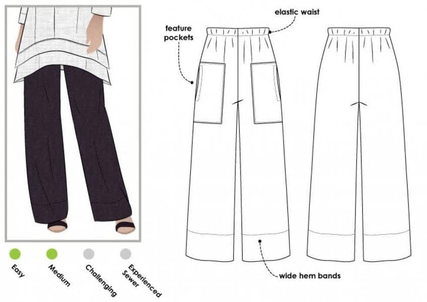 Style Arc Sewing Pattern Daisy Pants - Trousers for Women - Intermediate
