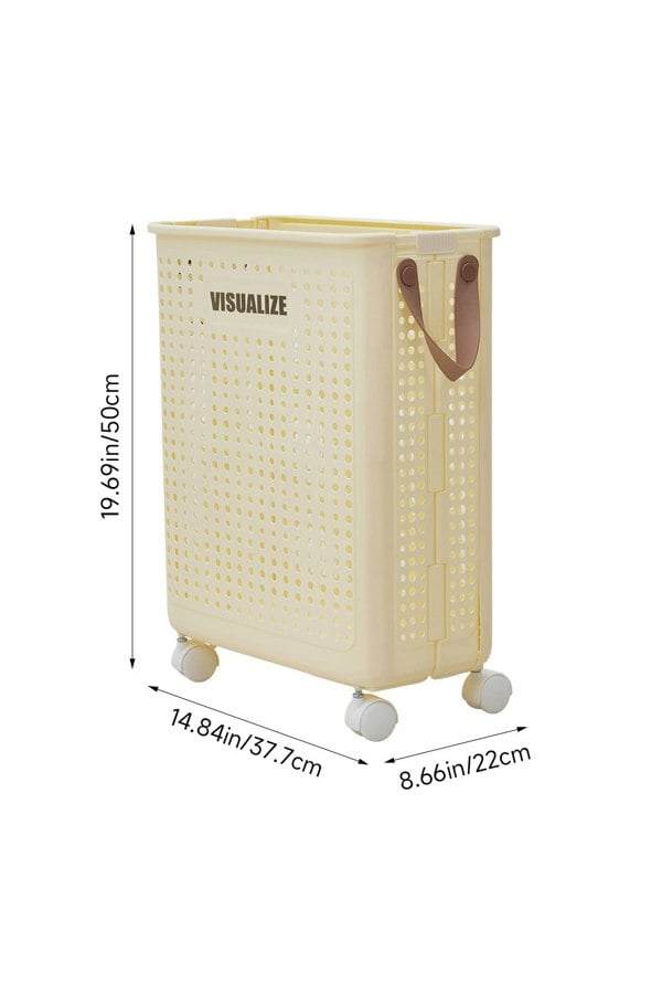 Living and Home Foldable Laundry Basket with Wheels