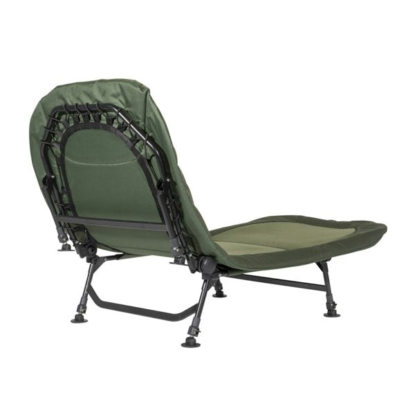 Adjustable Fleece Camping & Fishing Bedchair - Built-In Pillow & Levelling Feet - LoopsDirect