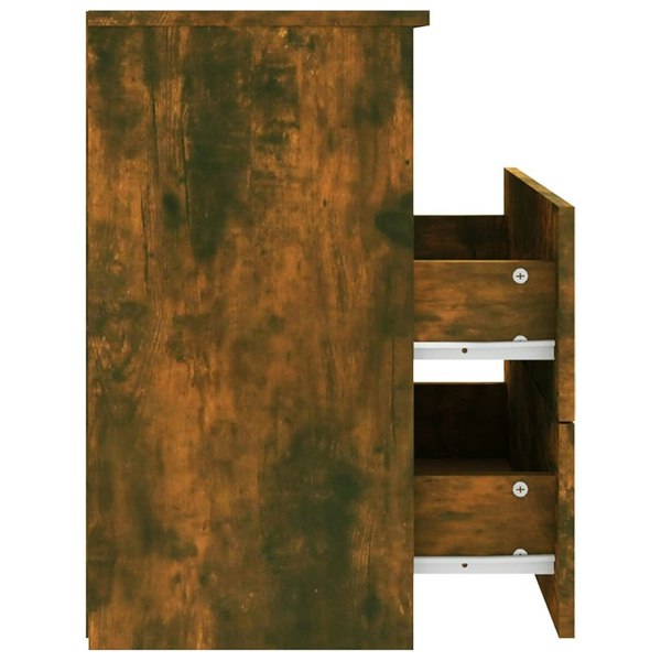 Berkfield Bed Cabinets 2 pcs Smoked Oak 50x32x60 cm