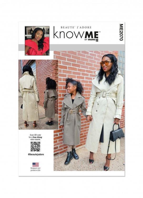 Know Me Sewing Pattern 2070, Coats for Kids, Teenagers, Women, K5 (7-8-10-12-14) - Intermediate