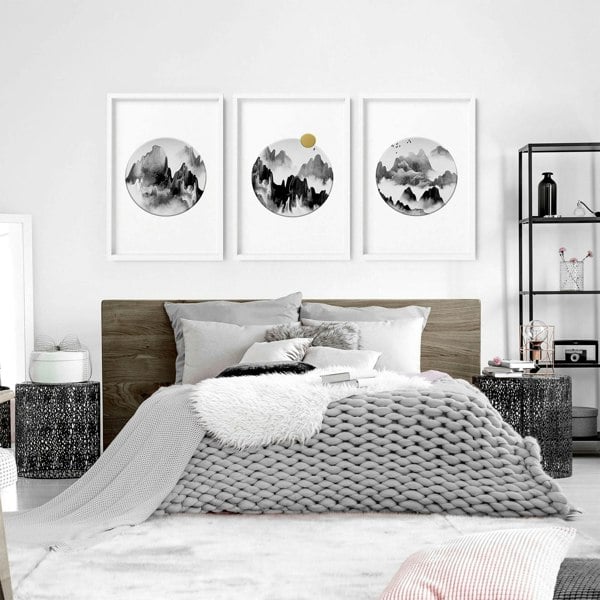 Japanese home decor | set of 3 wall art for bedroom