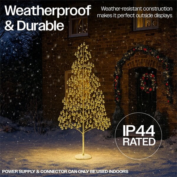 Scotts of Stow Xmas Haus  Outdoor LED Christmas Tree Balls Festive Light