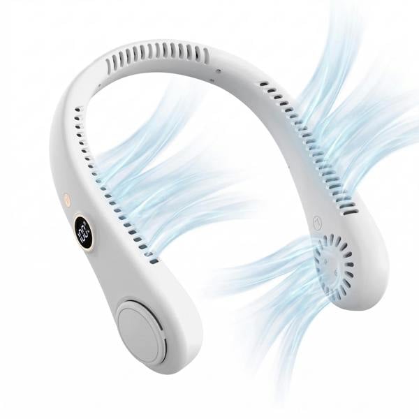 Dragodirect Portable Rechargeable Bladeless Digital Mini Neck Cooling Fan