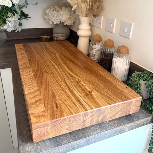 Giraffes & Craftz XXL Thick Oak Chopping Board Solid Butcher Block (The Great Oak)