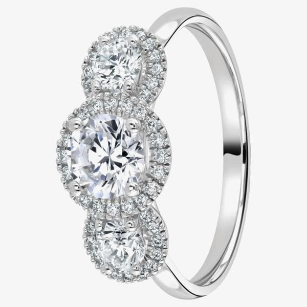 1888 Collection Platinum Brilliant Cut 0.63ct Triple Halo Diamond Ring R3-2042