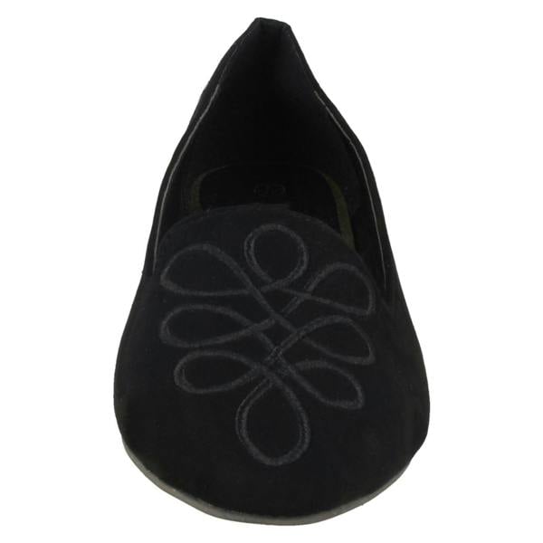 Spot On Ladies Spot On Looped Vamp Stitched Ballerinas