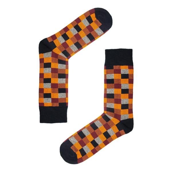 Jemsox Square Pattern Organic Cotton Mens Socks | Comfort Top & Soft Fit