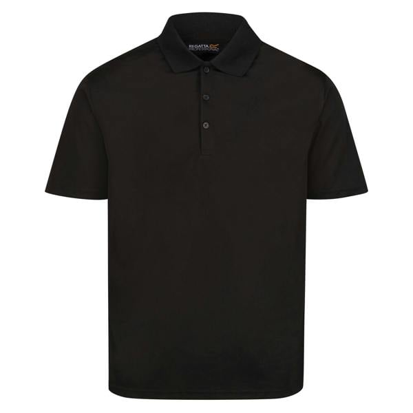 Regatta Professional Mens Moisture Wicking Polo Shirt - Black - 