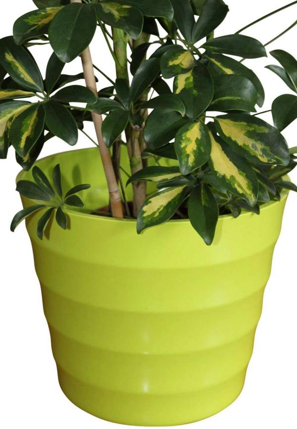 The Garden Marketplace Quality Lime Green Rigid Plastic Plant Pot Cover, 28cm Top Inside Diameter, 8.5mm Thick UV Resistant Waterproof Cachepot
