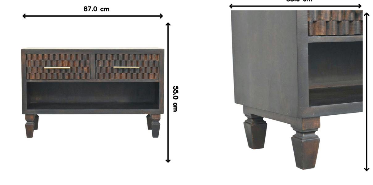 Artisan Furniture Solid Wood Cadiz Carved Shoe Storage Bench