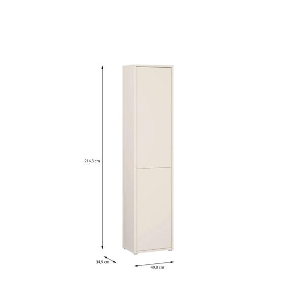 Furniture To Go Alice Springs Narrow Tall Cupboard with 2 Push-to-Open Doors in Sand