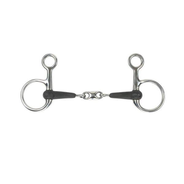 Shires Equikind+ Peanut Link Horse Hanging Cheek Snaffle Bit - Black