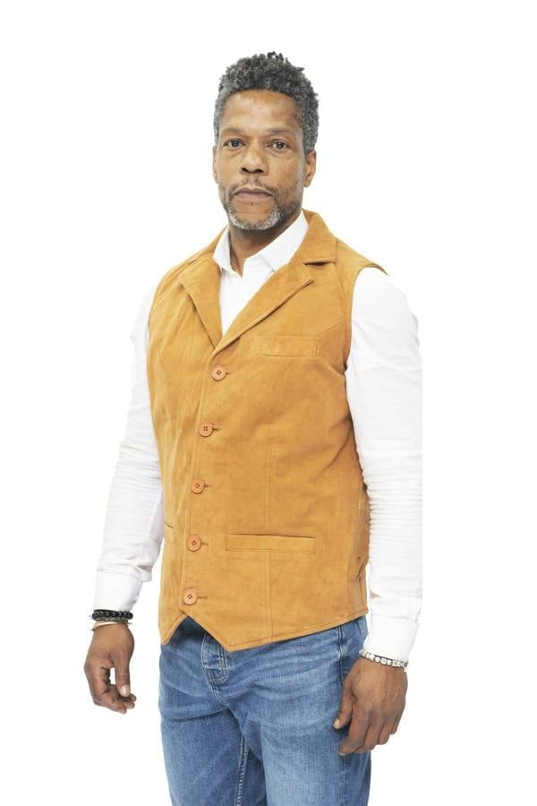 Infinity Leather Mens Classic Smooth Goat Suede Leather Waistcoat-Exeter