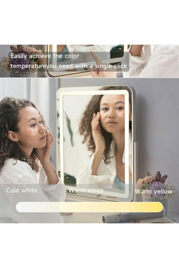 Living and Home Adjustable Frameless 3-Light Modes Makeup Vanity Mirror,48*59cm