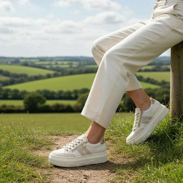 Rieker ENYA Court Trainers in White
