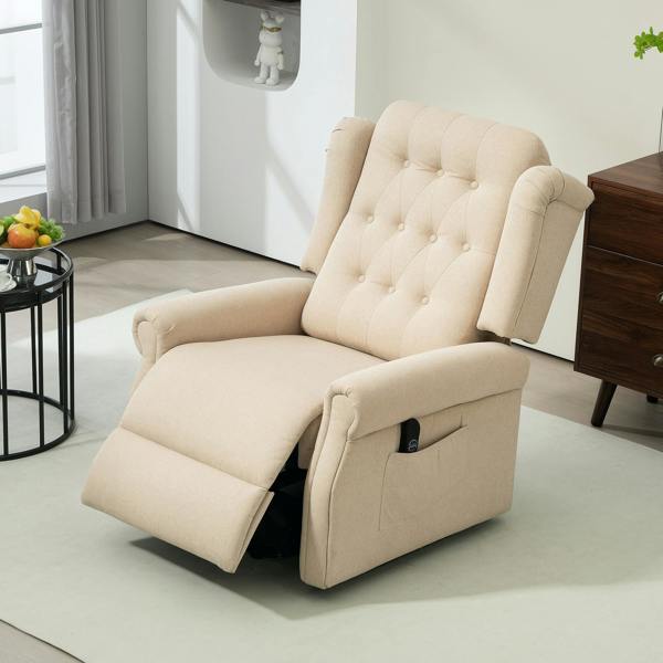 HOMCOM Power Lift Recliner Armchair with Wingback, Button Tufted