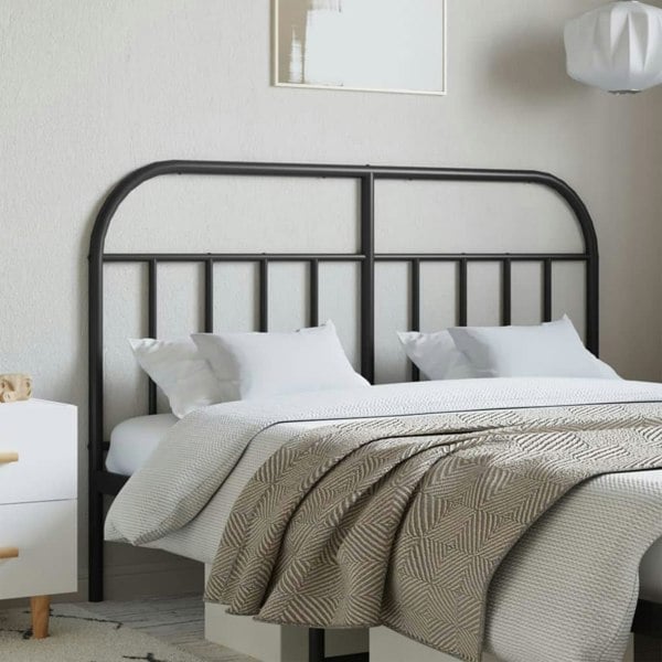 Berkfield Metal Headboard Black 140 cm