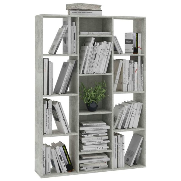 Berkfield Room Divider/Book Cabinet Concrete Grey 100x24x140 cm Engineered Wood