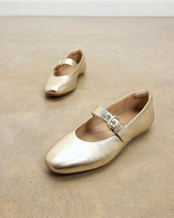 FitFlop Delicato Womens Leather Mary Jane Shoes - Platino 675