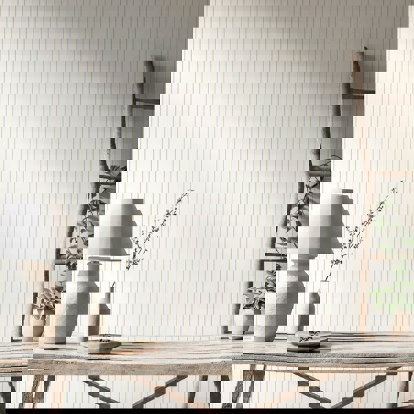 Hoopla Walls Scallop Stripe - Stone 10m Wallpaper