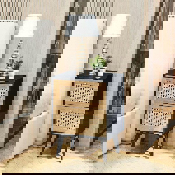 Swish Furniture Manila Rattan 2 Drawer Bedside Table