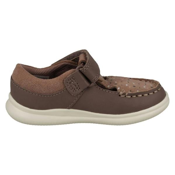Clarks Girls Clarks Spotty Detailed T-Bar Shoes Crest Moc