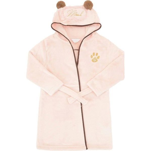 River Island Girls Mini Frenchie Eyemask Cosy Robe In Pink
