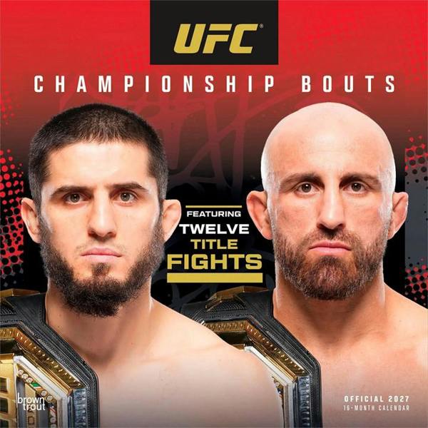 UFC Championship Bouts Calendar 2027, Wall Calendars, Month To View, Sports, Gift