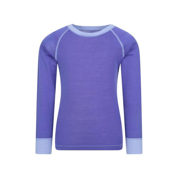 Mountain Warehouse Childrens/Kids Merino II Round Neck Base Layer Top - Purple - 