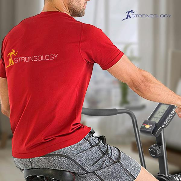 Homeology TITANIUM Assault Bike Adjustable Resistance Dual Belt Magnetic 24" Fan Professional Air Bike with Clear LCD Display