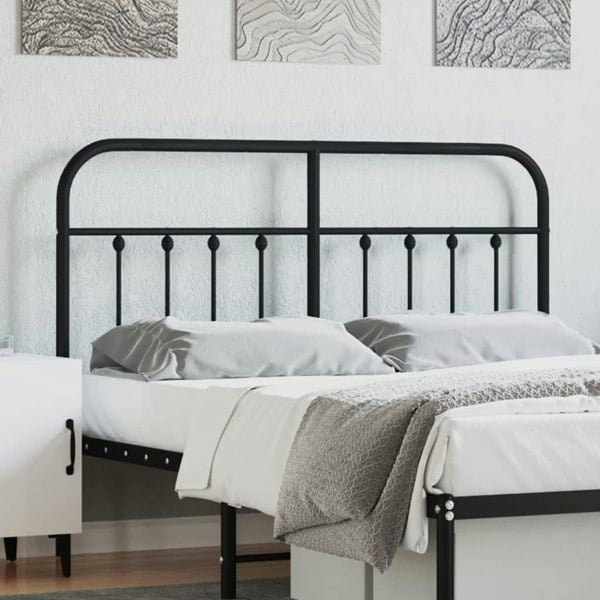 Berkfield Metal Headboard Black 135 cm