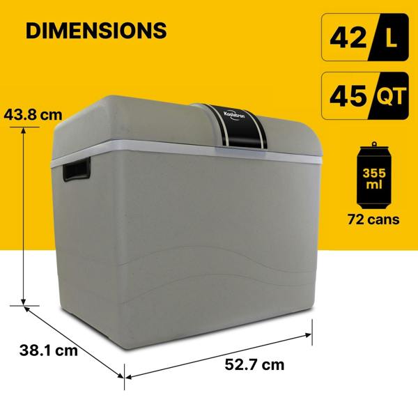 Koolatron 42L Electric Cool Box Warmer Mini Car Fridge Portable Iceless Cooler for Travel Camping