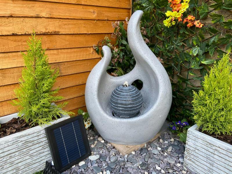 Tranquillity Water Features Abstract Flame Contemporary Solar Water Feature