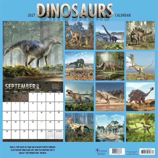 Dinosaurs Calendar 2027, Wall Calendars, Month To View, History & Literature, Gift