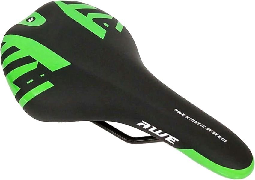 Awe Steel Rail Adult Foam Bike/Bicycle MTB Saddle Mens/Womens Green/Black