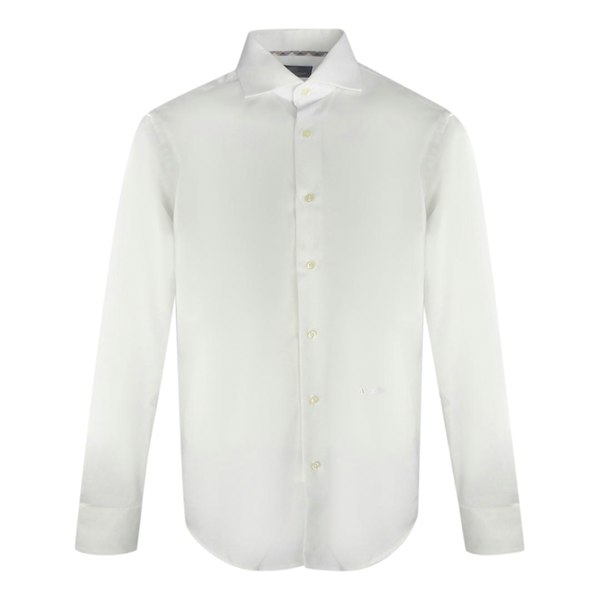 Aquascutum Plain Long Sleeve White Shirt XS