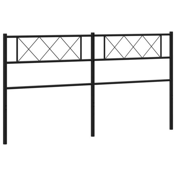 Berkfield Metal Headboard Black 206x90 cm
