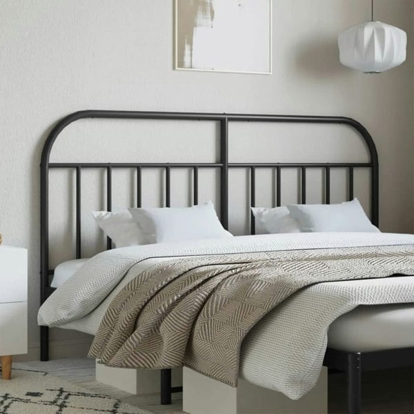 Berkfield Metal Headboard Black 160 cm