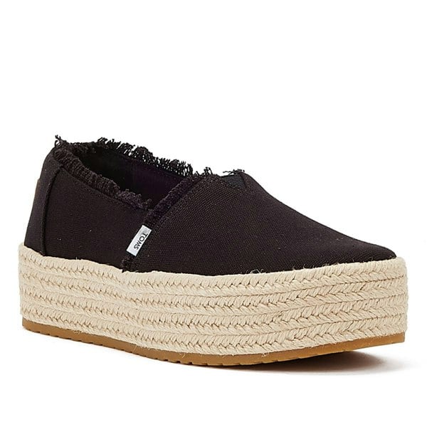 TOMS Canvas Valcia Women's Black Espadrilles