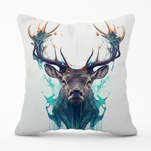 Warren Reed Stag Face Splashart Cushions