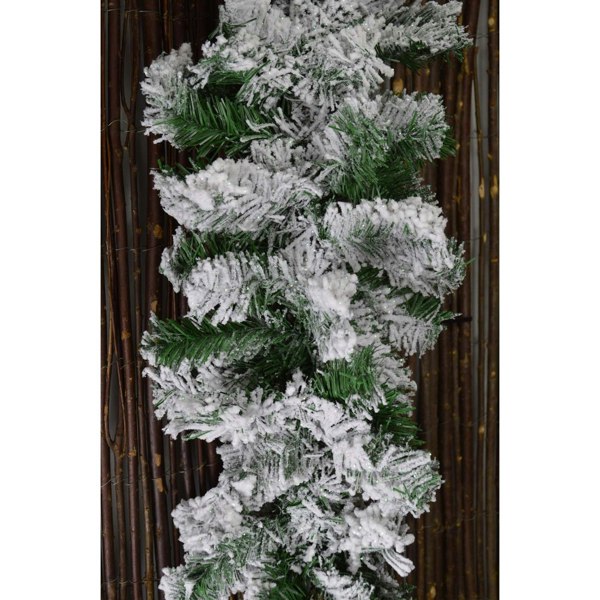 Samuel Alexander Premier 2.7m Snow Flocked Pine Christmas Garland with Glitter Finish