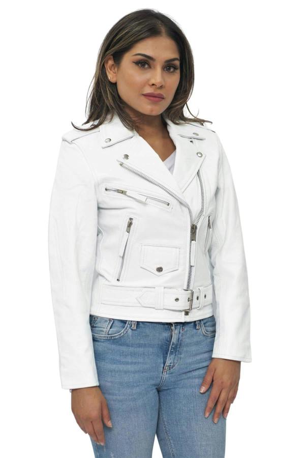 Infinity Leather Women's Cowhide Brando Leather Biker Jacket-Murcia