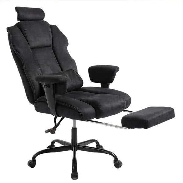 Levede Executive Ergonomic Office Chair Suede Fabric Wide Seat 155° Recline Footrest