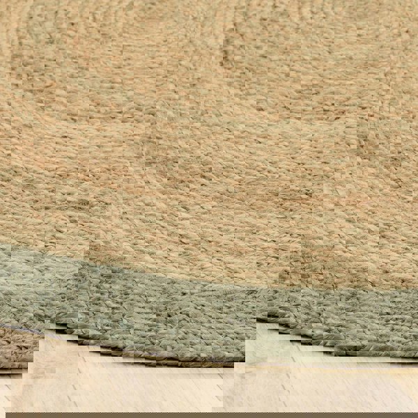 The Rugs Hand-Braided Jute Rug with Colourful Border