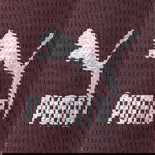 Puma Women's Burgundy Classics Long Sleeve Ribbed Crop Top