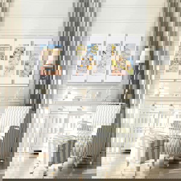 Color Painting For Living Room | Set of 3 Beach Decor Wall art Prints