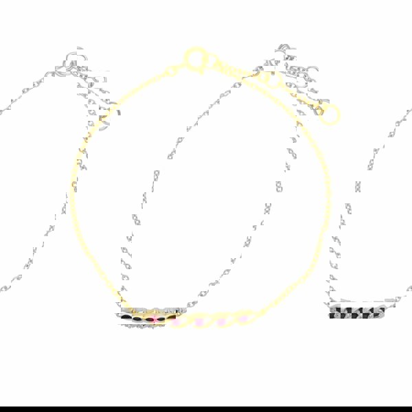 135L0264029 Classic Style Five Ruby & Diamond Twisted Bracelet in 9ct Yellow Gold 2